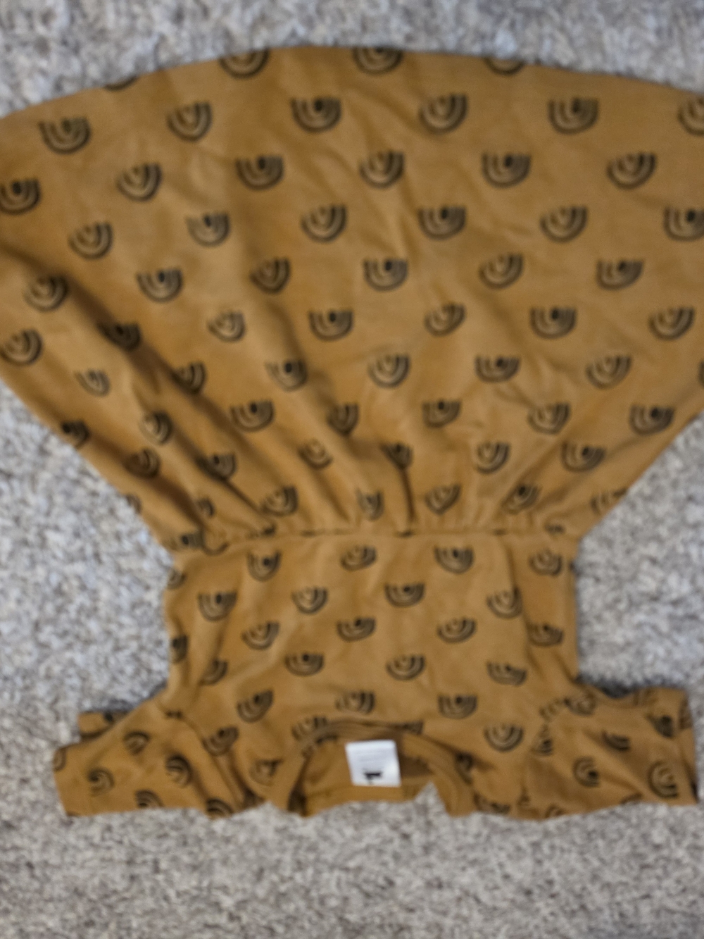 Little And Lively Kids Mustard Brown Printed Skirted Dress 6-12 Months